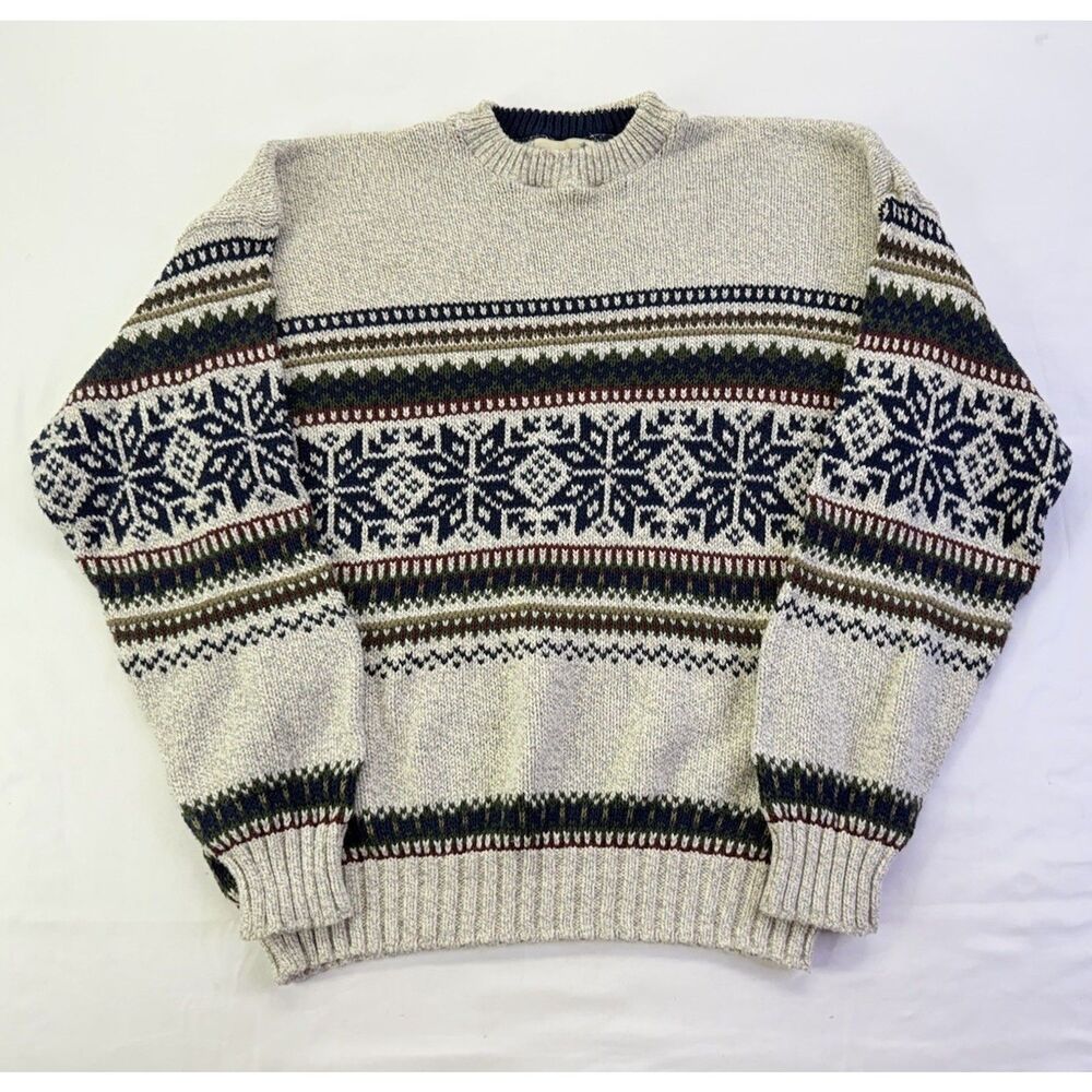 Vtg Fieldmaster Sweater Mens Size 2XL Snowflake Pullover Crewneck USA 90s